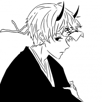 动漫男生黑白灰色头像