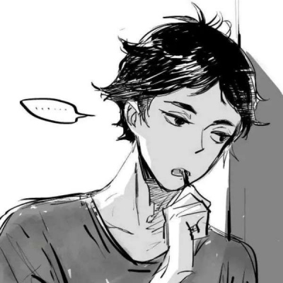动漫男生黑白灰色头像