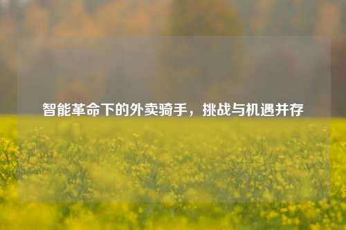 智能革命下的外卖骑手，挑战与机遇并存