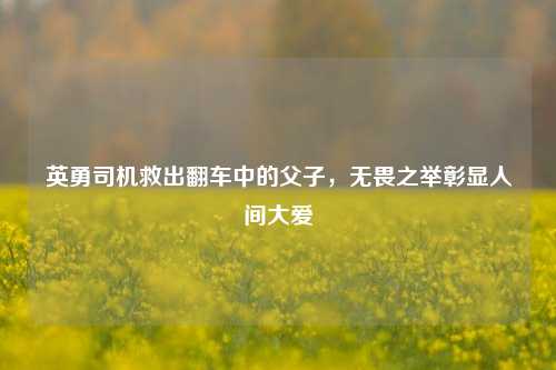 英勇司机救出翻车中的父子，无畏之举彰显人间大爱